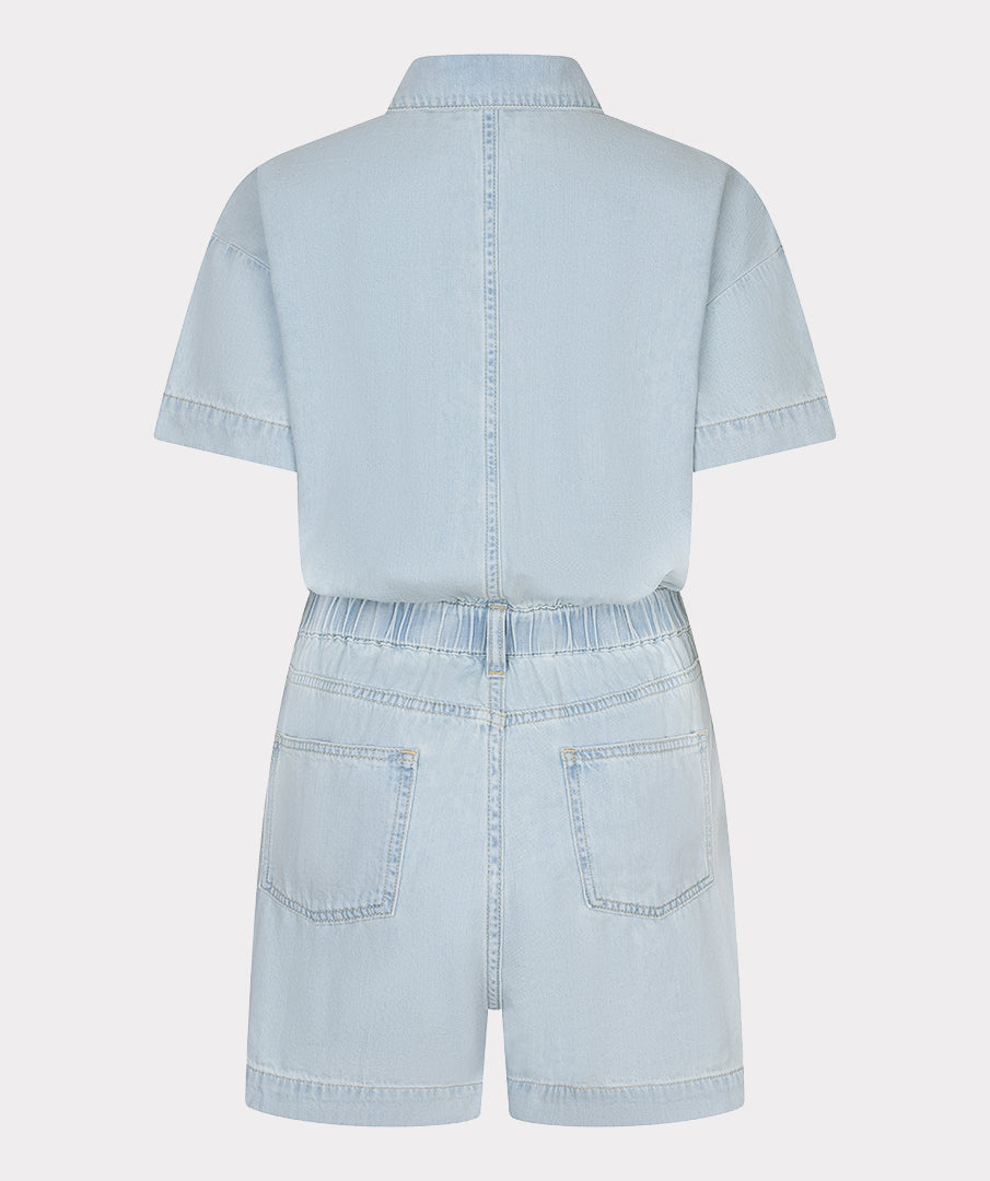 Jumpsuit Esqualo short denim - Light jeans blue