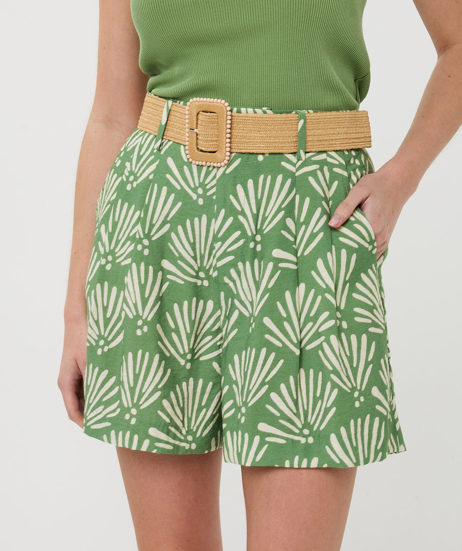 Short Esqualo Tropical print - Jungle green
