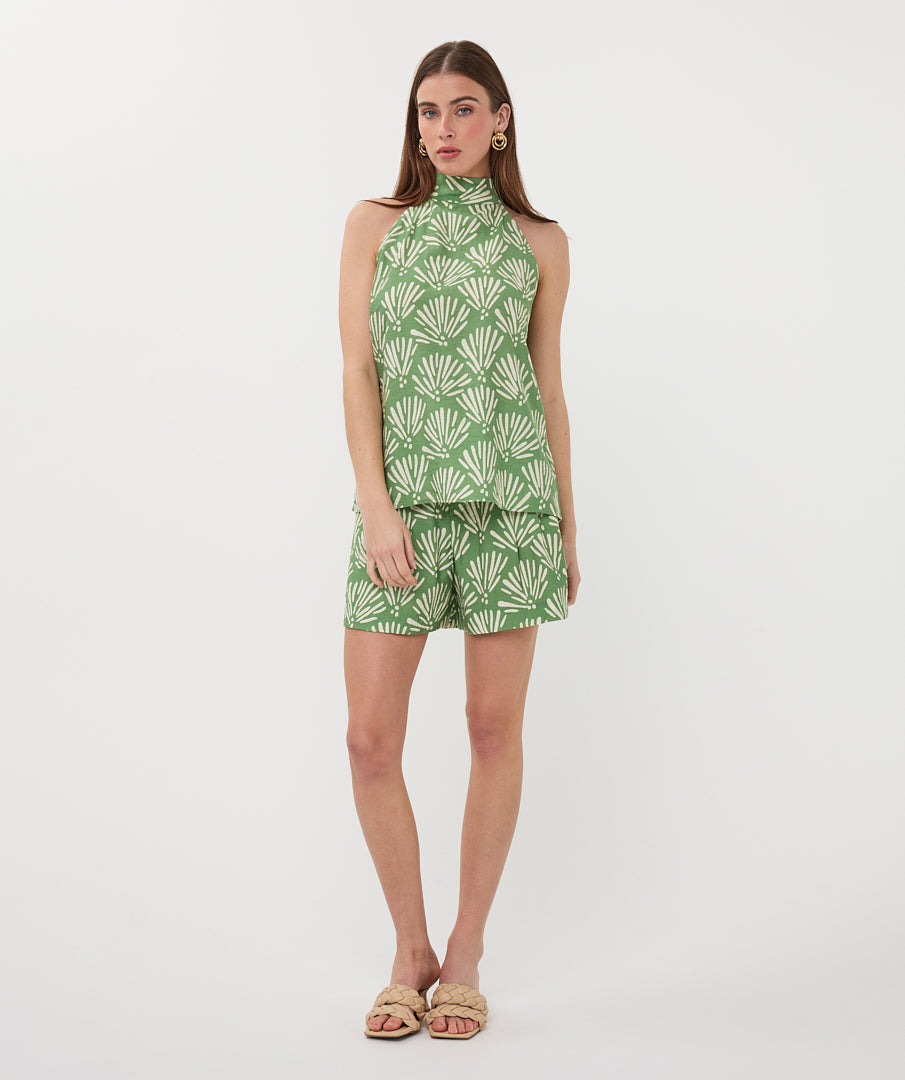 Top Esqualo Tropical print - Jungle green