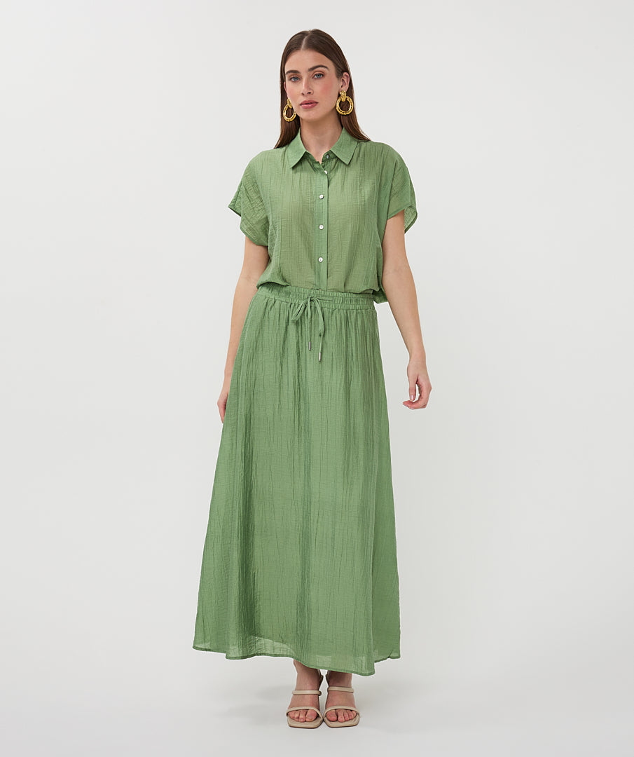 Rok Esqualo light crinkle - Jungle green