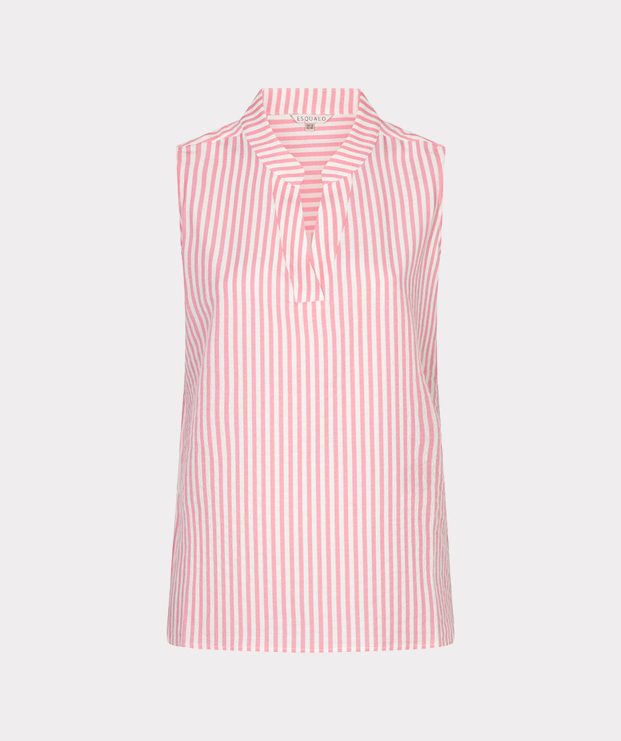 Top Esqualo slv/lss stripe - Off white/pink