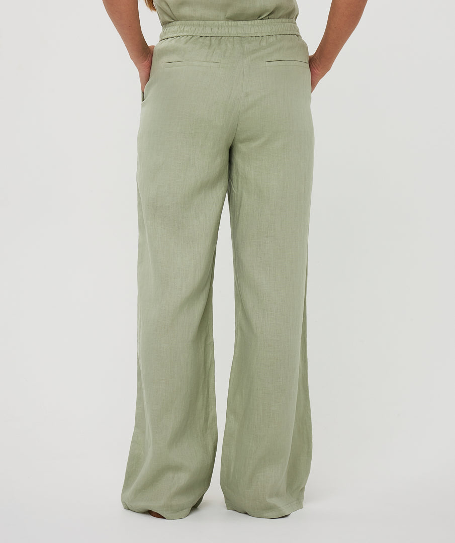 Broek Esqualo linen - Soft green