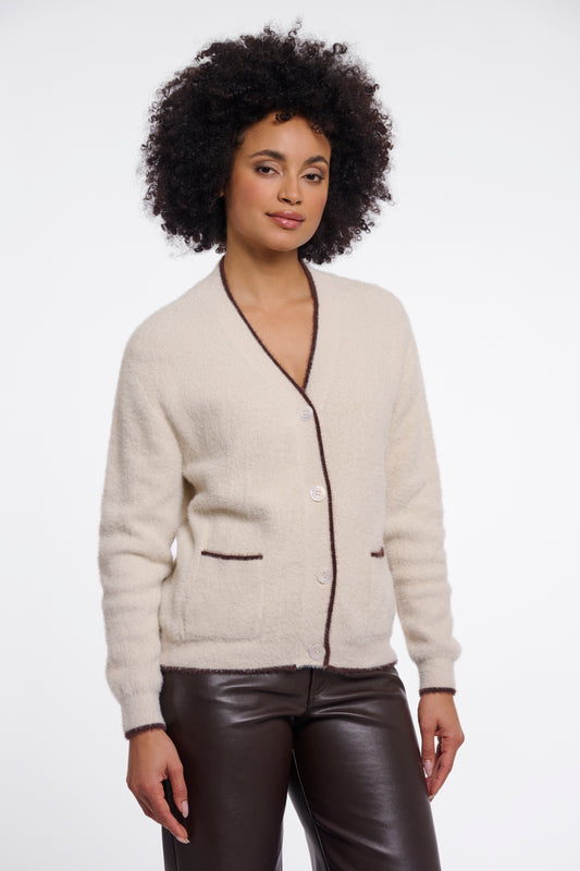 Cardigan Rino&Pelle Iqra - Birch coffee
