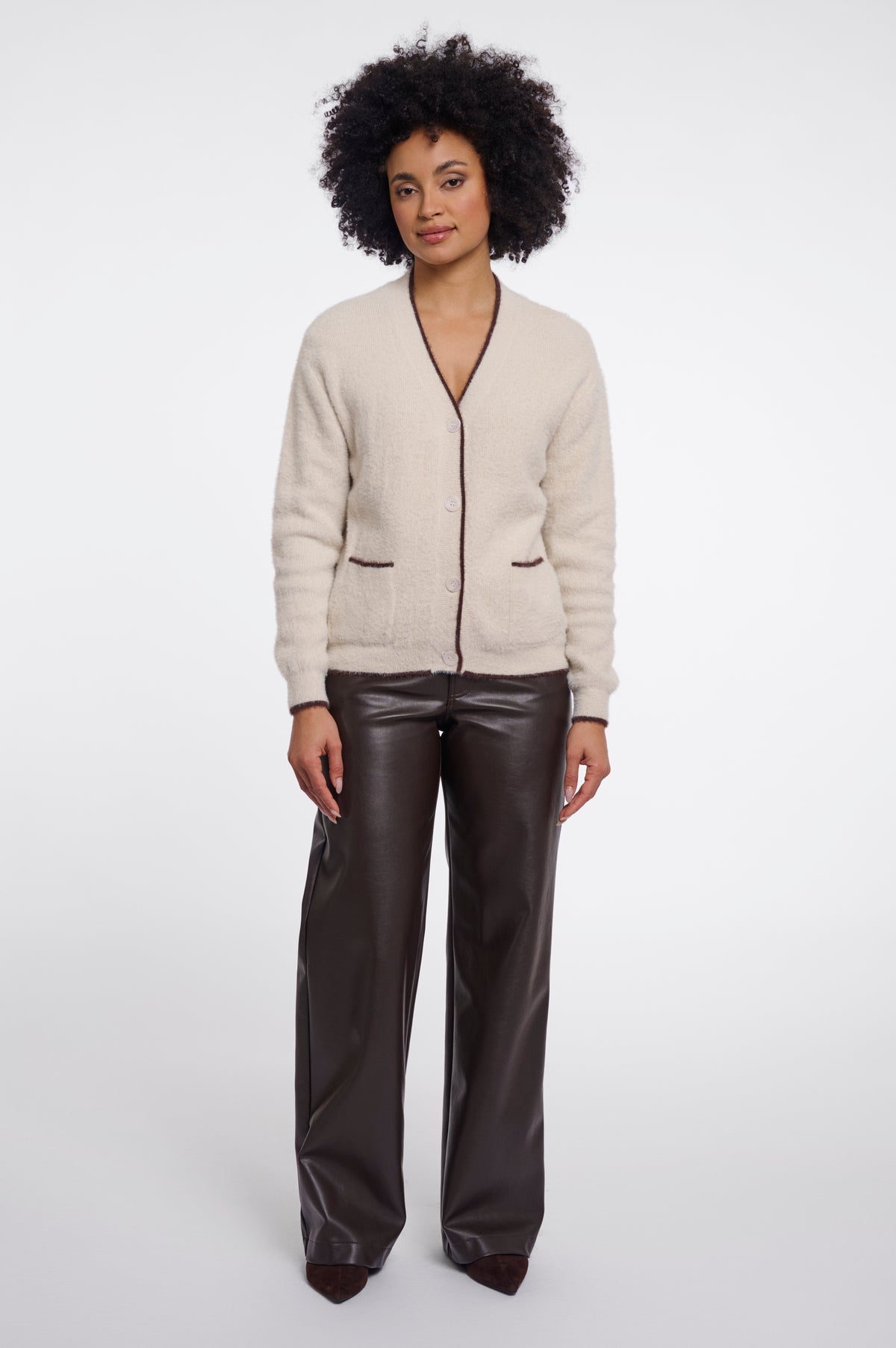 Cardigan Rino&Pelle Iqra - Birch coffee
