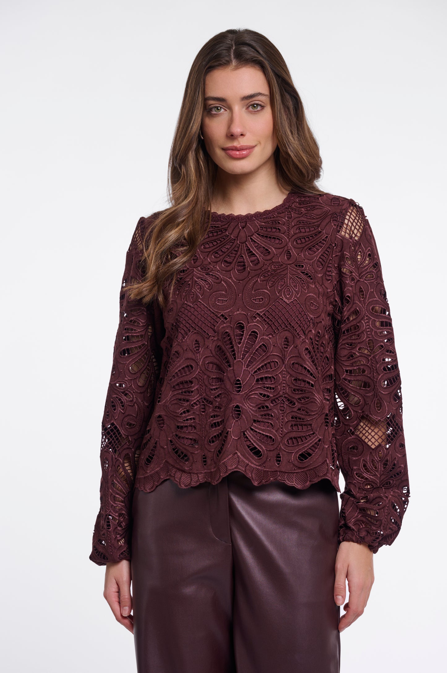 Blouse Rino&Pelle Jaike long balloon sleeve - Chocolate bean