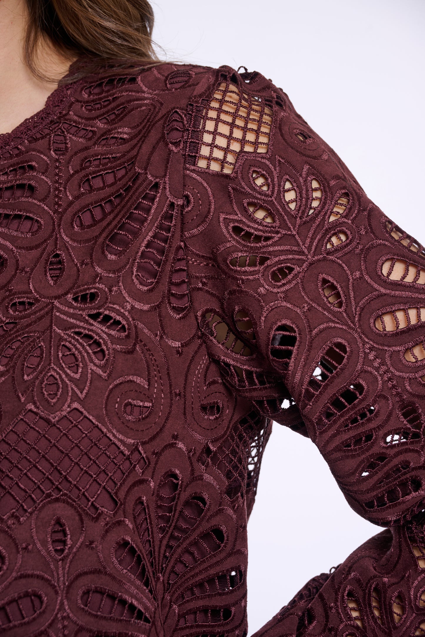 Blouse Rino&Pelle Jaike long balloon sleeve - Chocolate bean