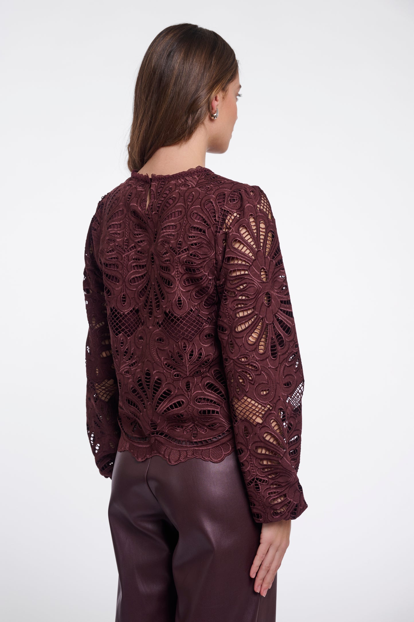 Blouse Rino&Pelle Jaike long balloon sleeve - Chocolate bean