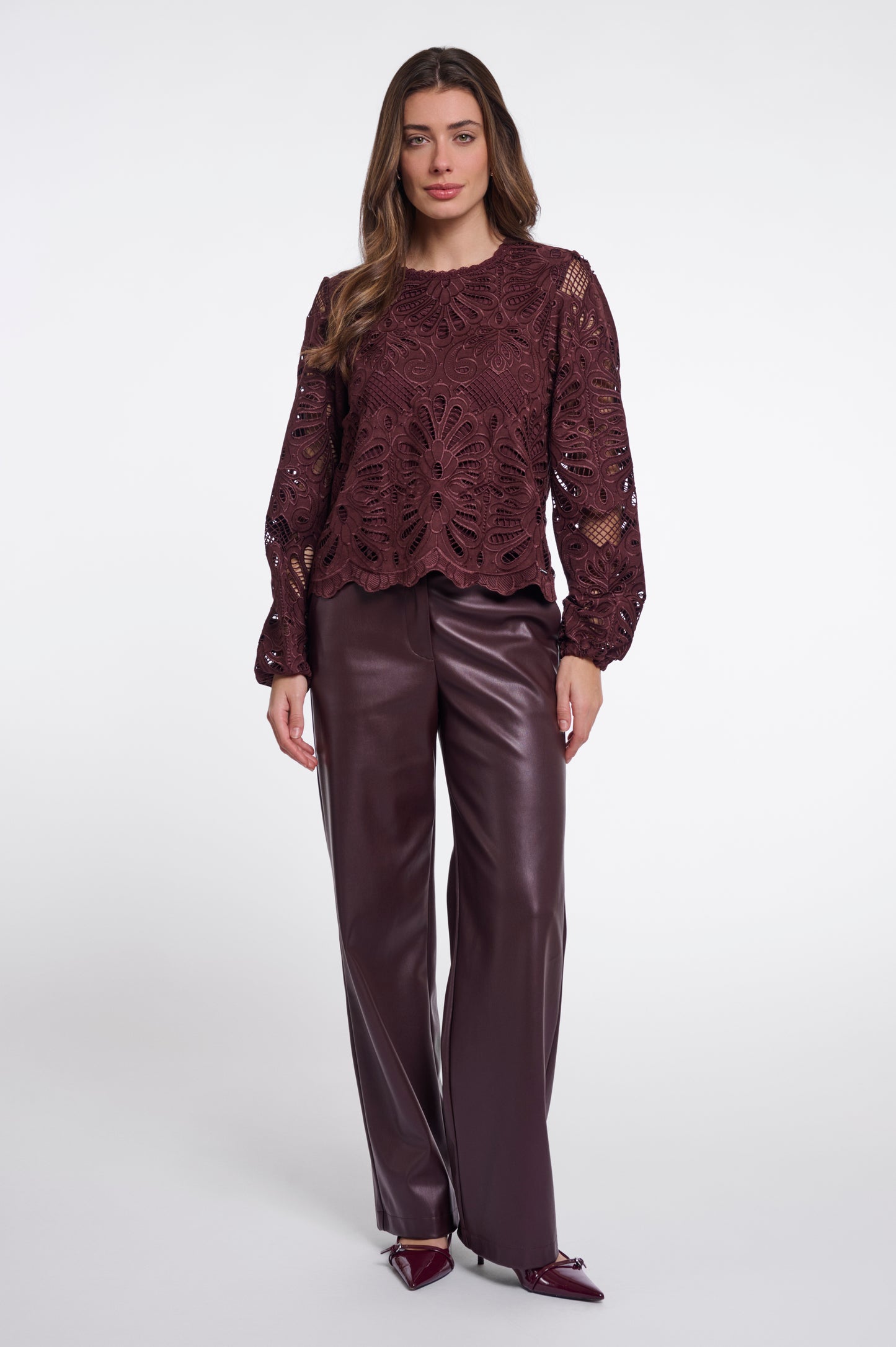 Blouse Rino&Pelle Jaike long balloon sleeve - Chocolate bean