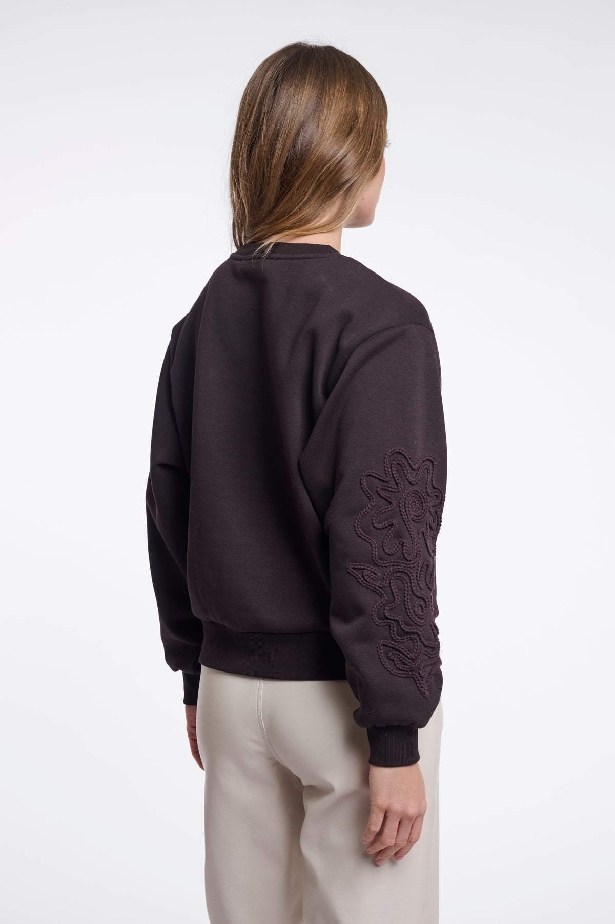 Sweater Rino&Pelle Manar crew neck sweater  - Coffee roast