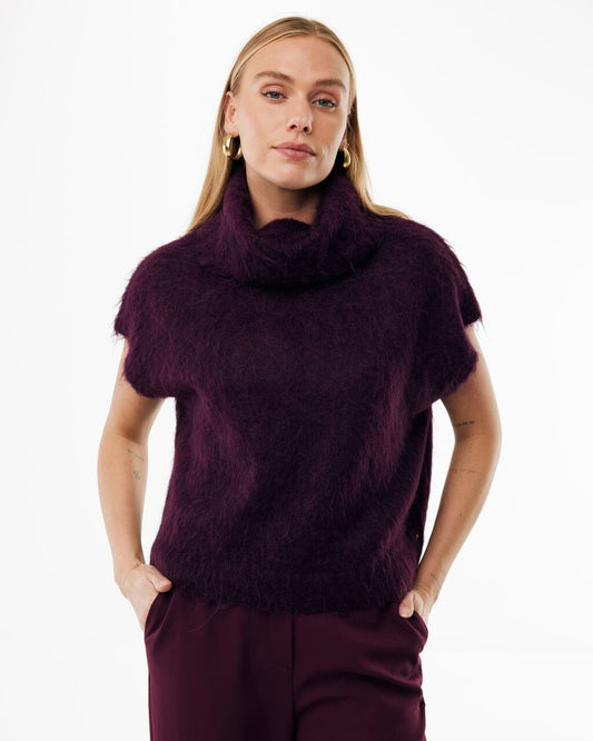 Top/debardeur Mexx sleeveless roll neck top - Burgundy