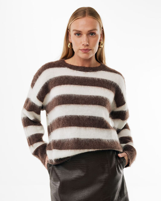 Trui Mexx striped wool - Warm brwon