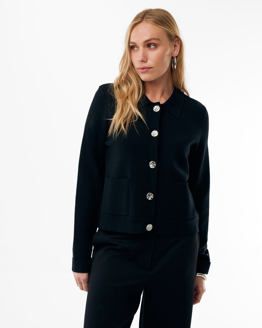 Cardigan Mexx knitted pocket jacket - Black