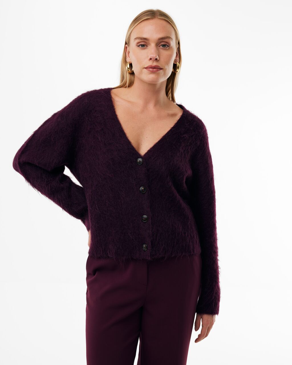 Cardigan Mexx hairy - Burgundy