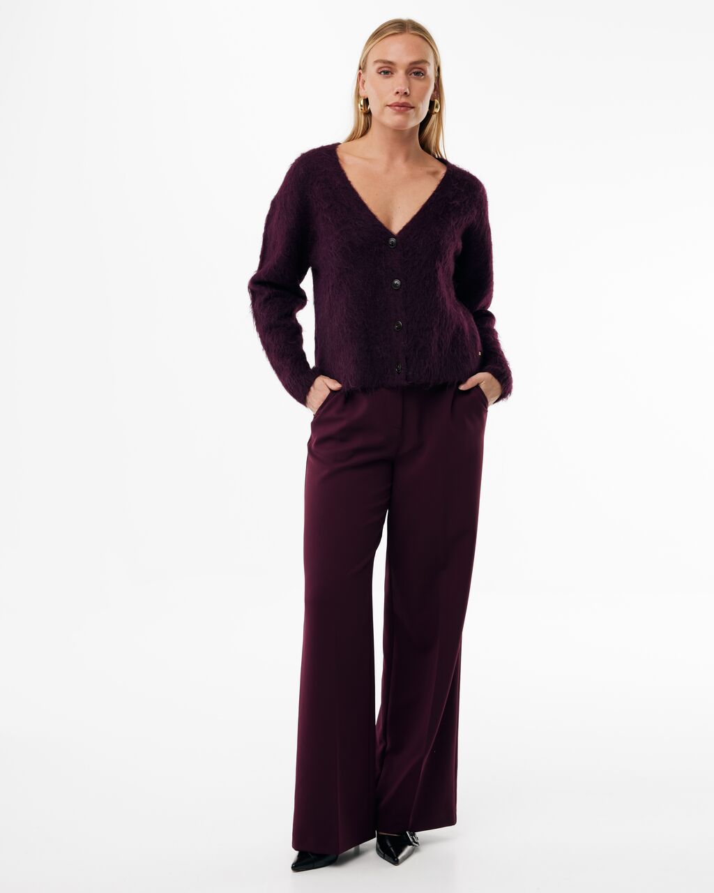 Cardigan Mexx hairy - Burgundy