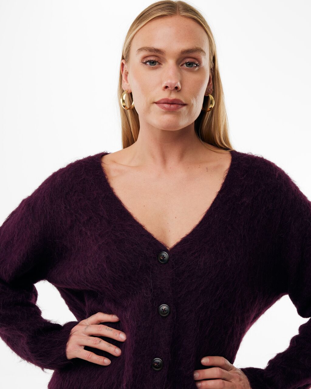 Cardigan Mexx hairy - Burgundy
