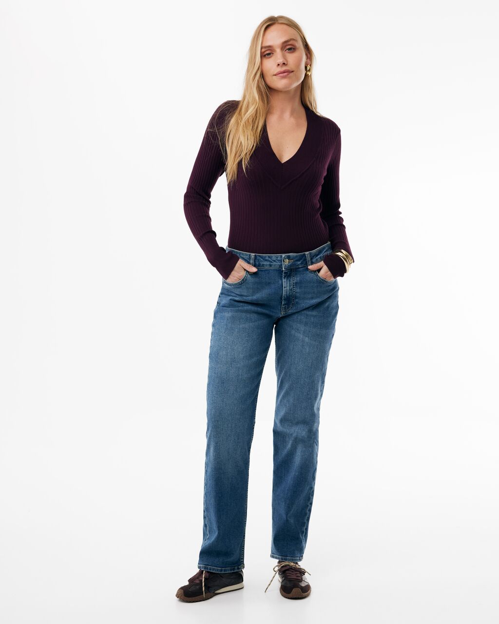 Pull Mexx Willow V-neck jumper - Burgundy