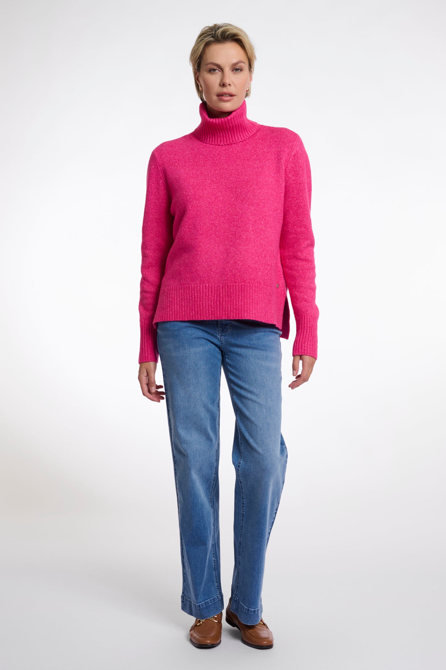 Trui Rino&Pelle Nanke turtleneck sweater - Deep pink