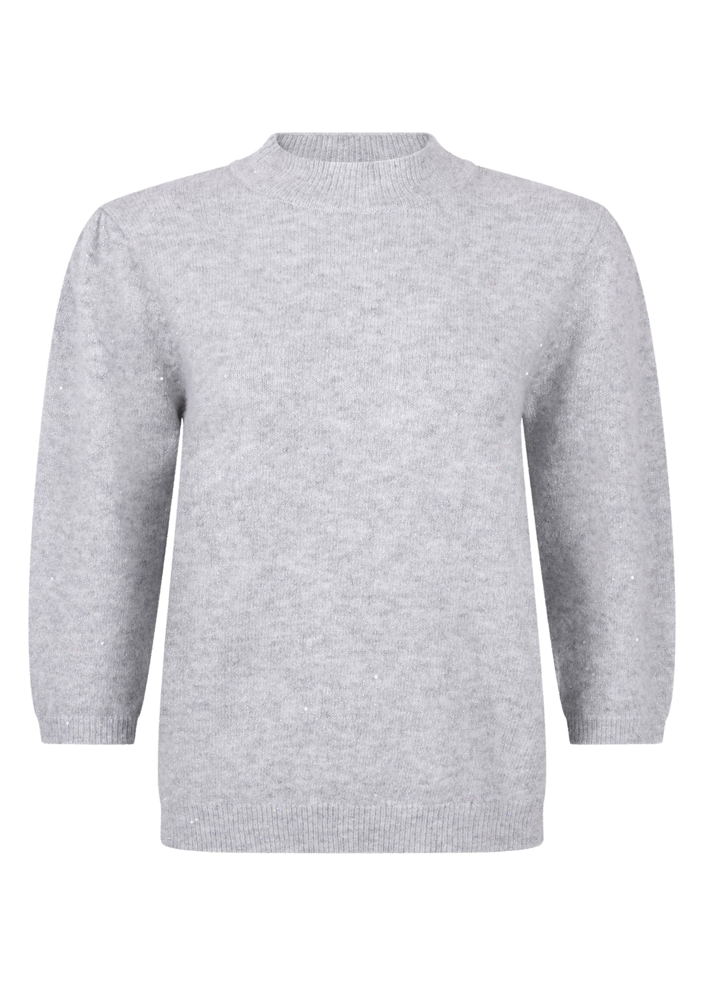 Trui Tramontana short-sleeve jumper puffed - Light grey melange