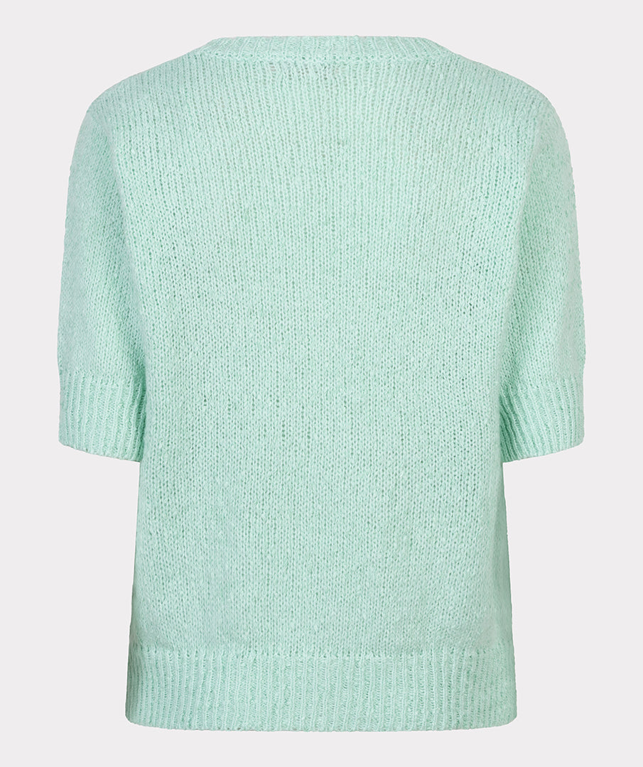 Sweater Esqualo short slve sequins - Light mint