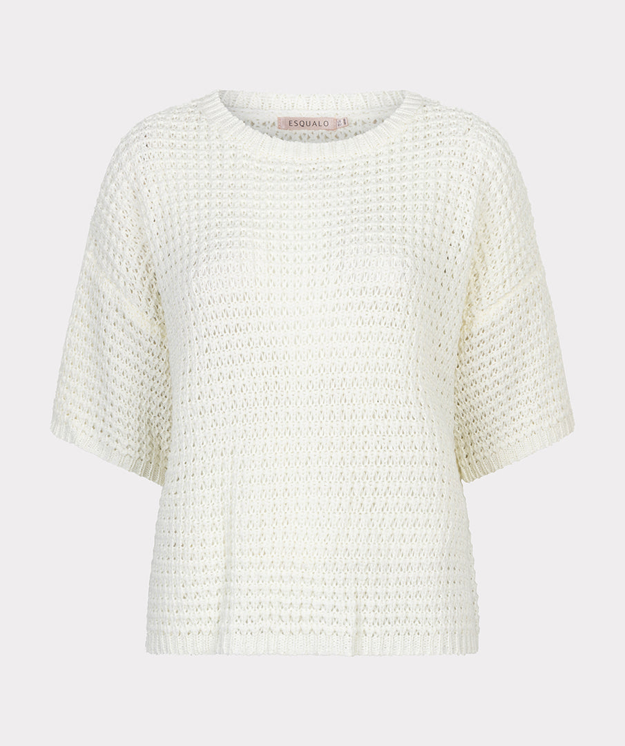 Pull Esqualo open knit short slve - Off white