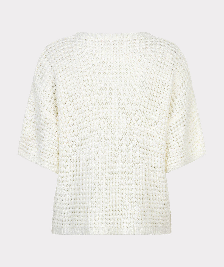 Pull Esqualo open knit short slve - Off white