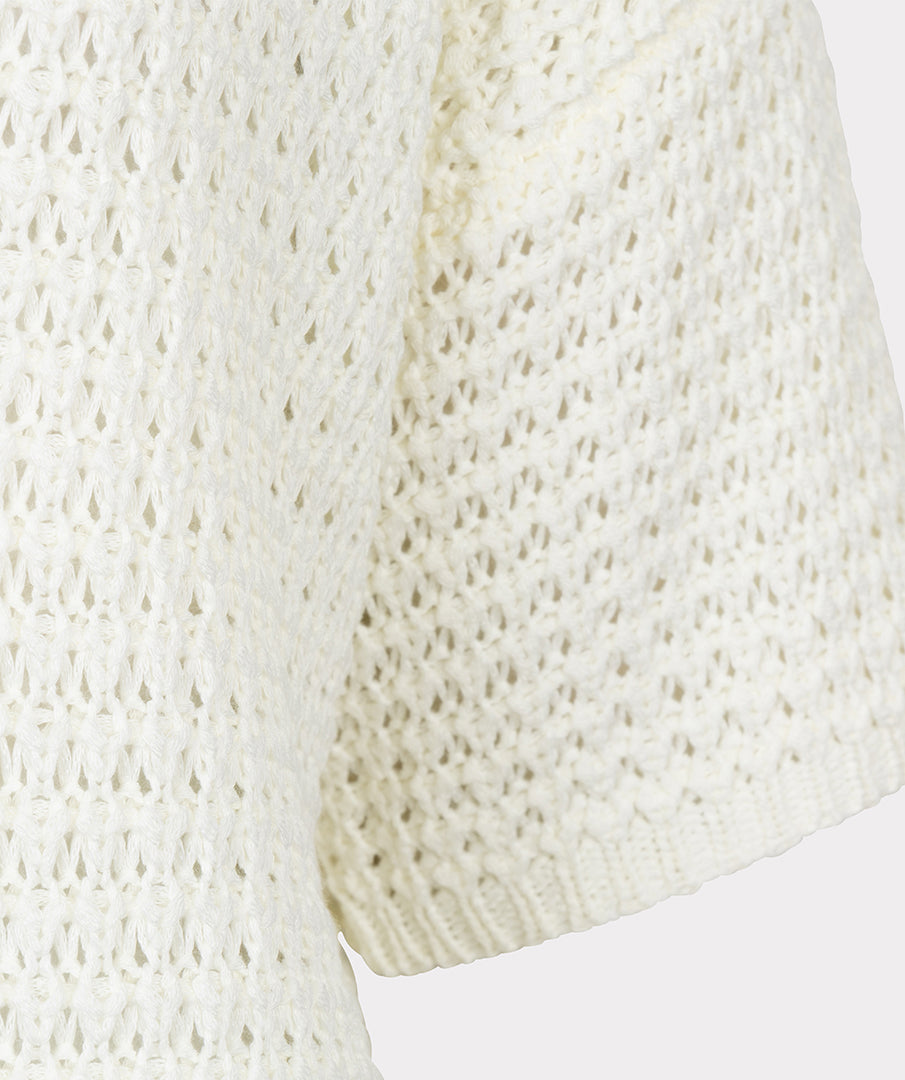 Pull Esqualo open knit short slve - Off white