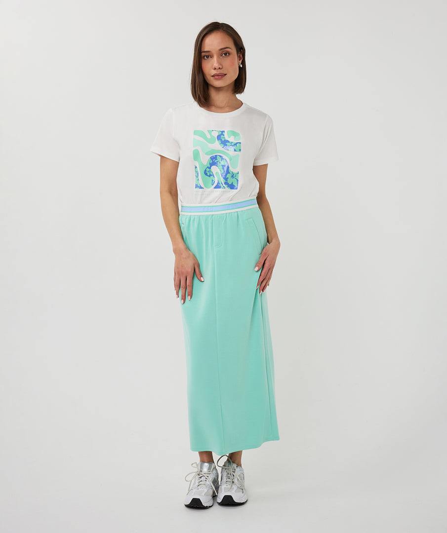 T-Shirt Esqualo 'Paris' - Off white/mint