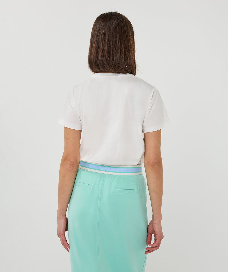 T-Shirt Esqualo 'Paris' - Off white/mint