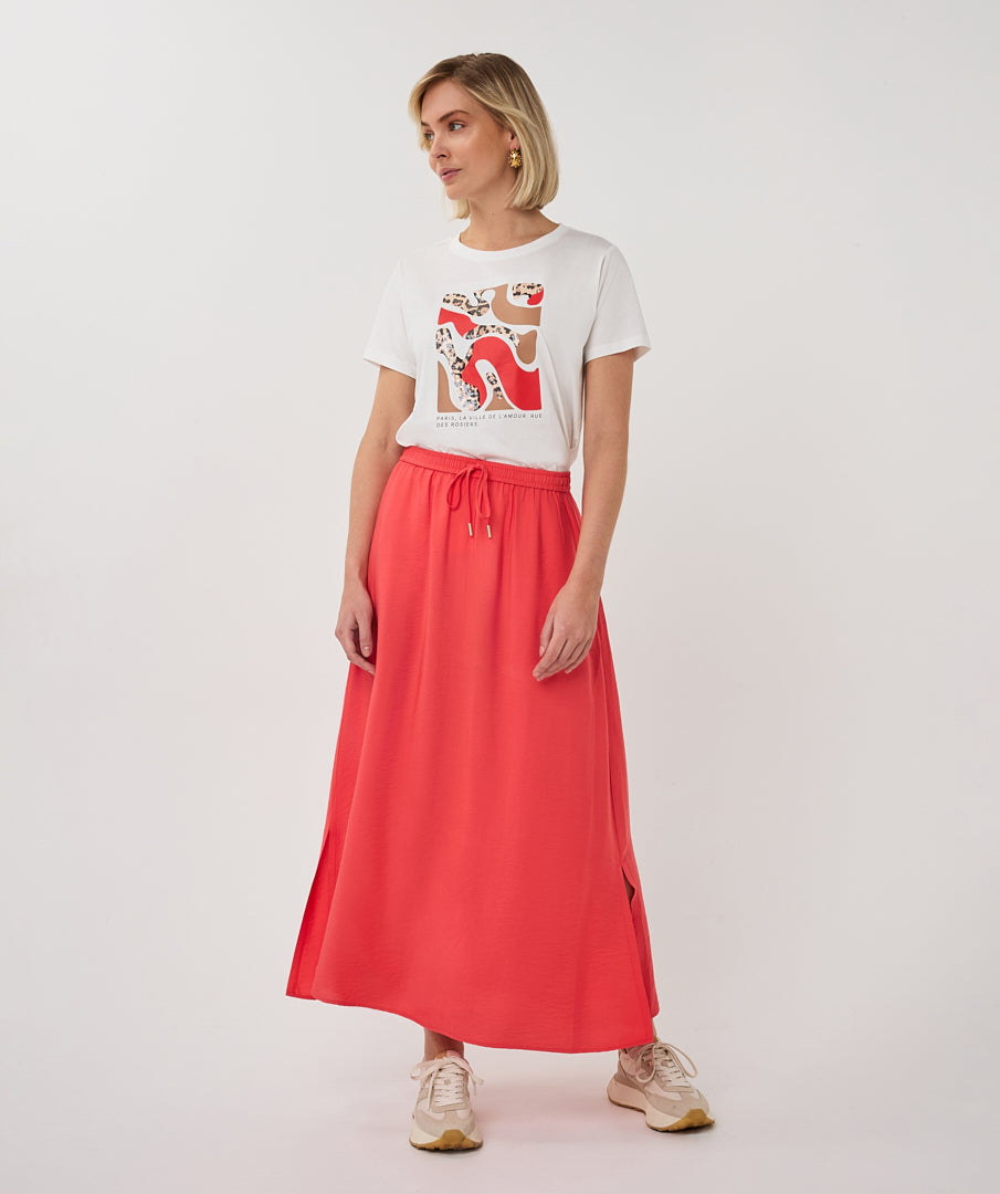 T-Shirt Esqualo 'Paris' - Off white/red