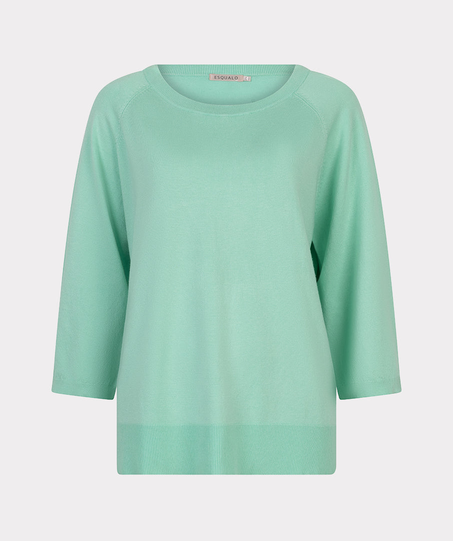 Pull Esqualo wide sleeve basic knit - Mint green