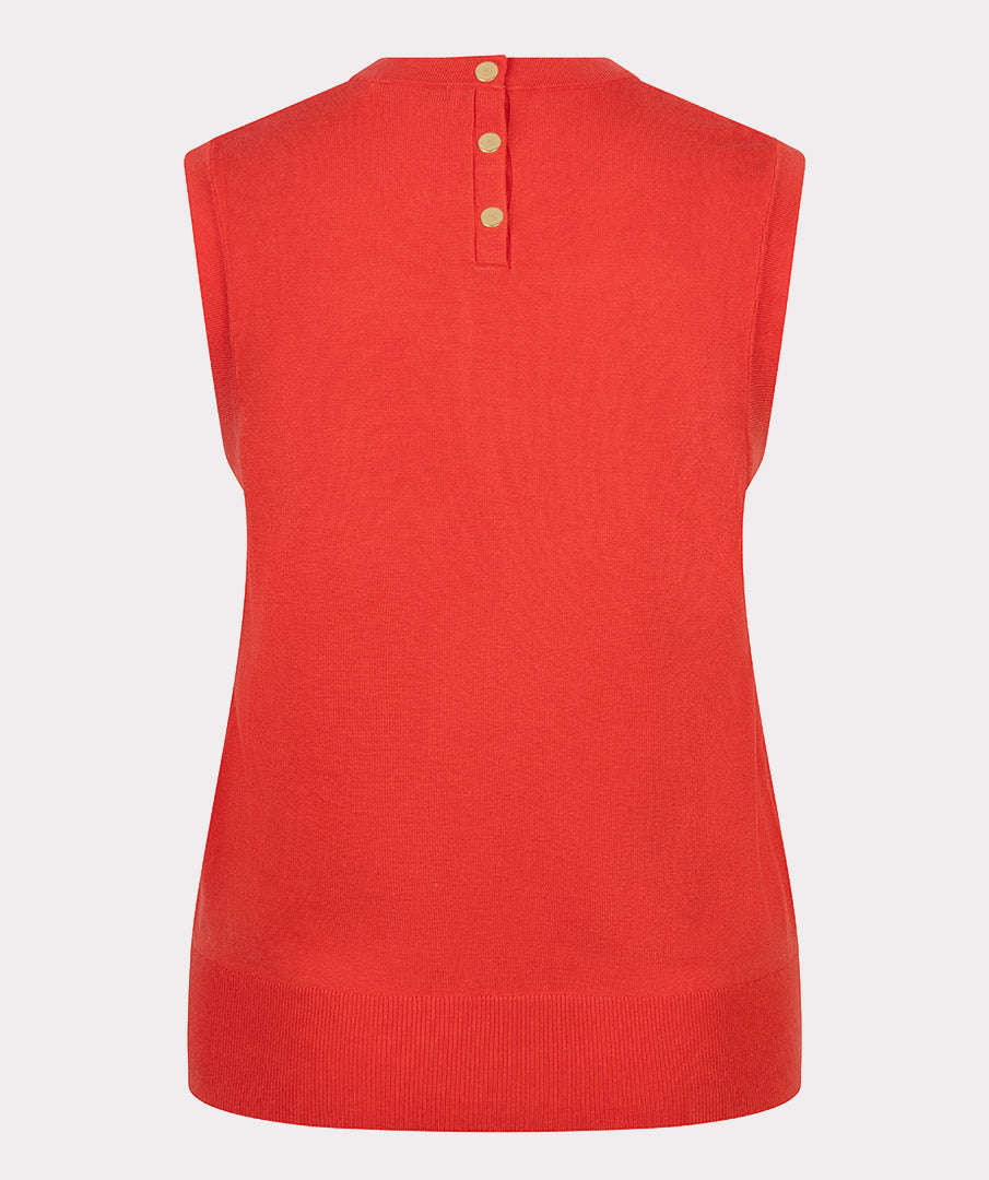 Top Esqualo slv/lss basic knit - Chili red