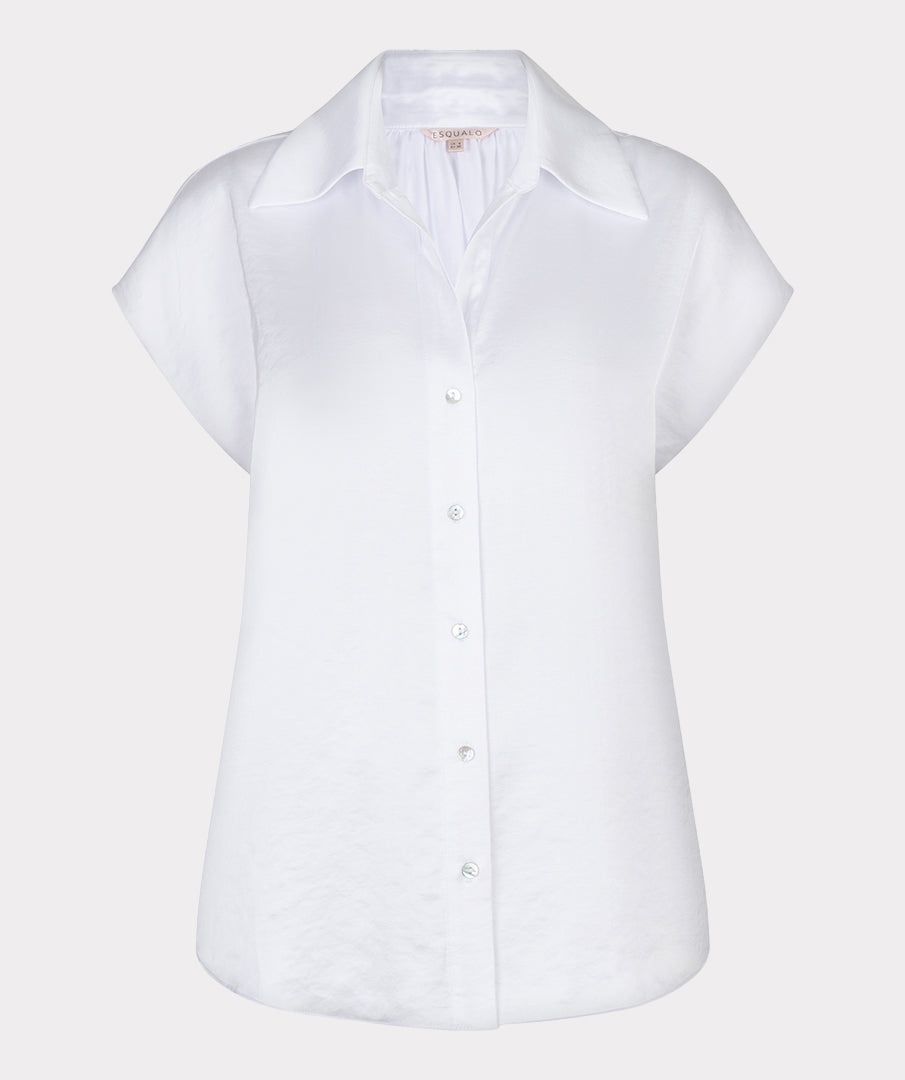 Blouse Esqualo slv/lss sateen - Off white