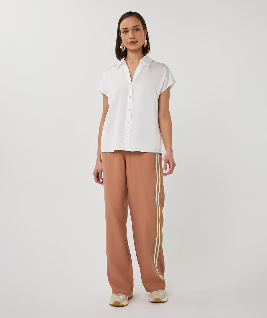 Blouse Esqualo slv/lss sateen - Off white