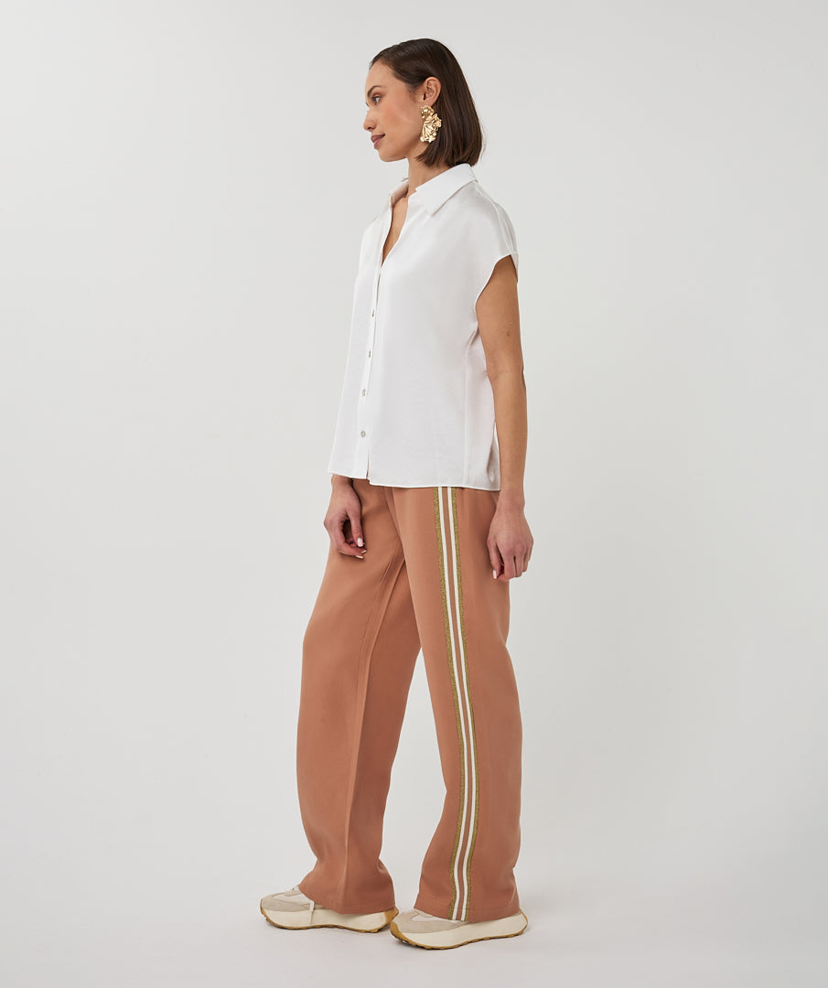 Blouse Esqualo slv/lss sateen - Off white