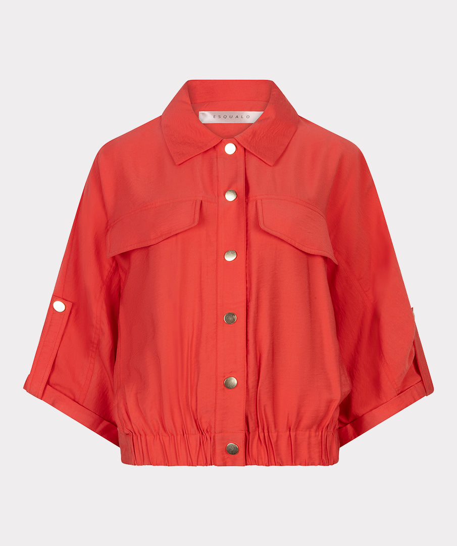 Jacket Esqualo s/slve slub - Chili red
