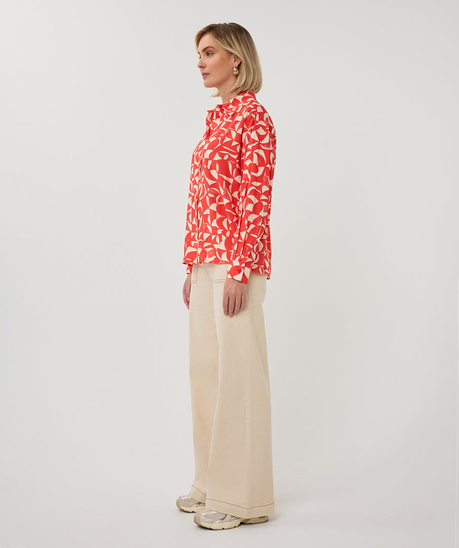 Blouse Esqualo wide scarlet graphic
