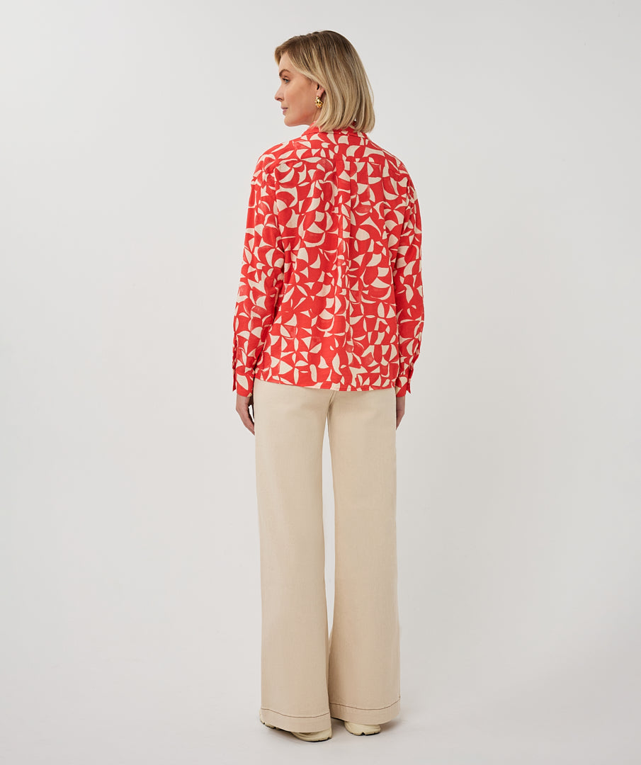 Blouse Esqualo wide scarlet graphic