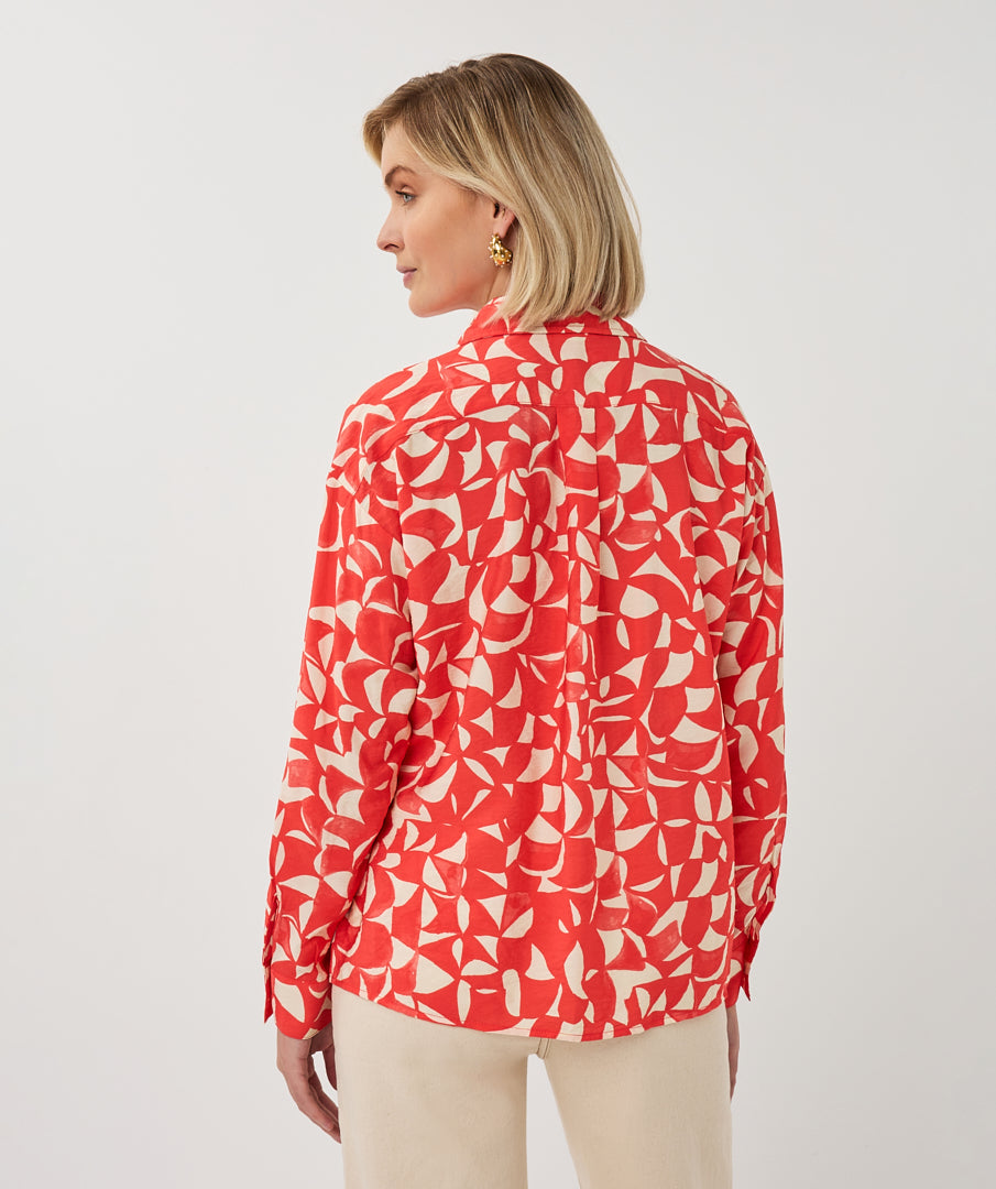Blouse Esqualo wide scarlet graphic
