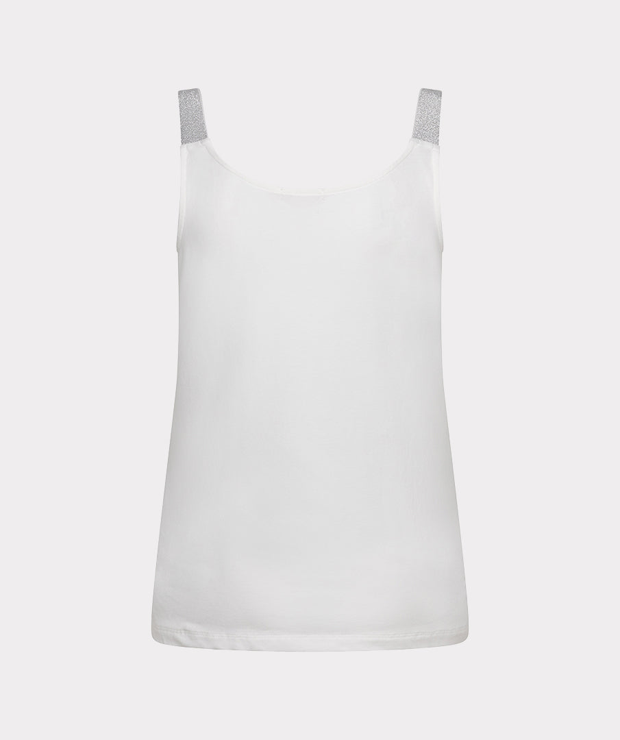 Top Esqualo singlet lurex straps - Off white