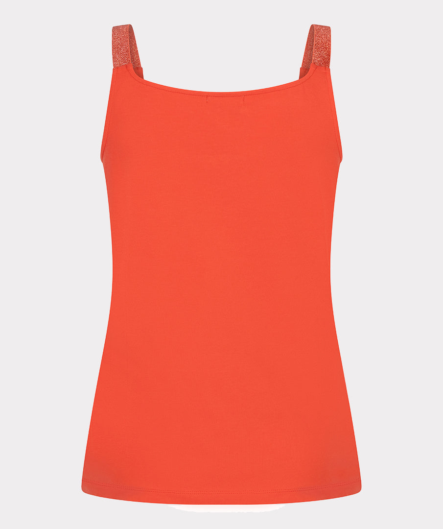 Top Esqualo lurex straps - Chili red