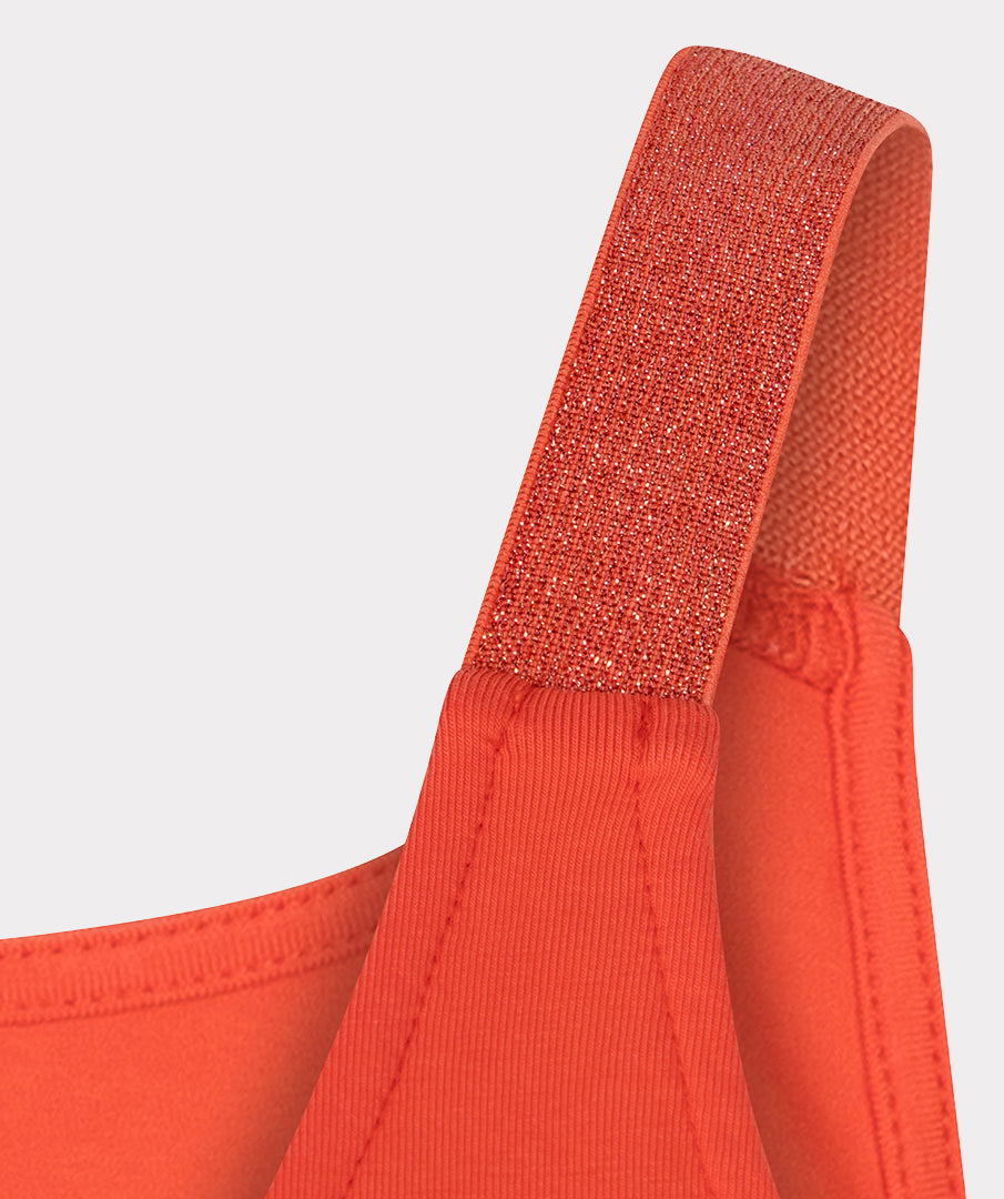 Top Esqualo lurex straps - Chili red