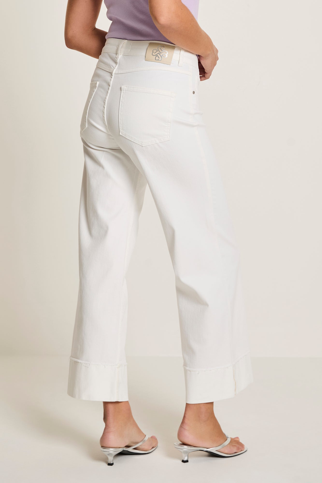 Broek Para Mi Mira (turn up) color denim - White