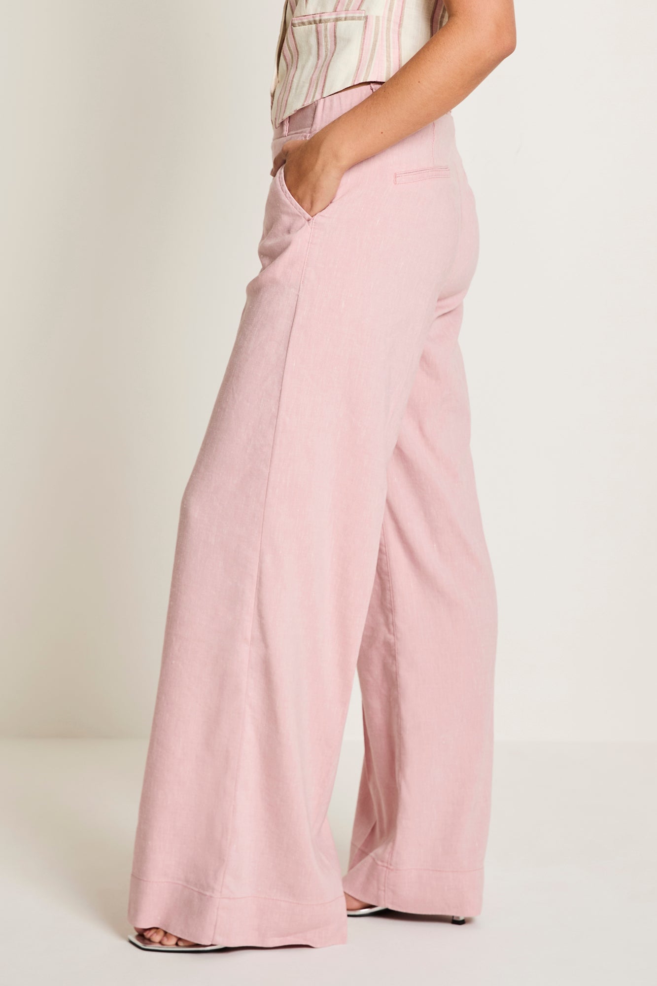 Broek Para Mi Lizzy flowy linen - Blossom pink