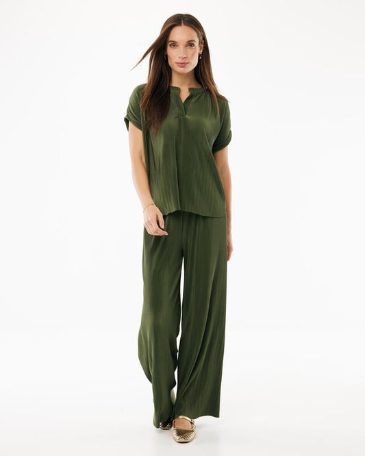 Top Mexx plisse - Warm green