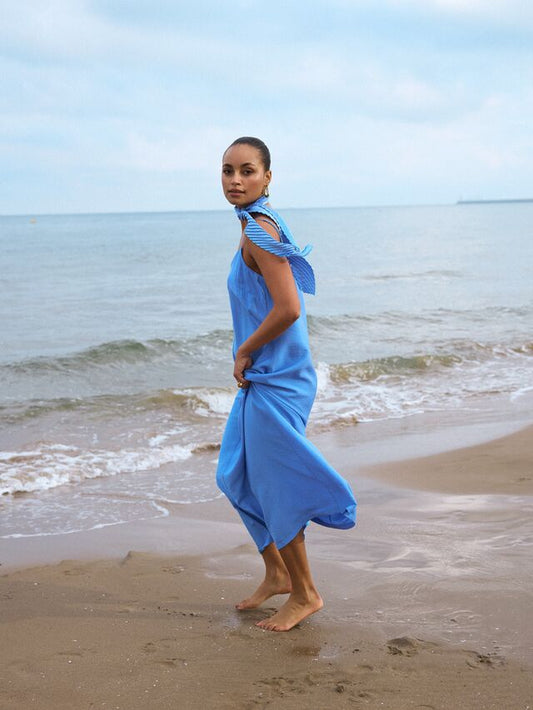 Jurk Mexx hammered slip dress - Bright blue