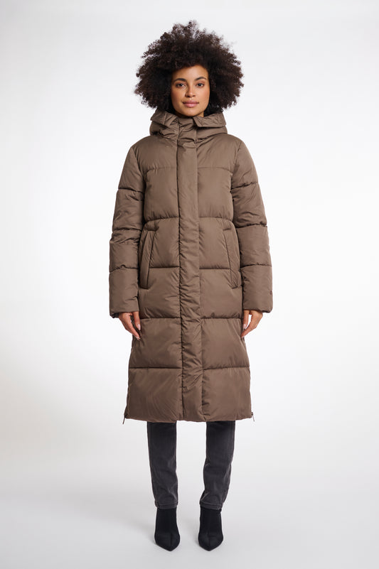 Jas Rino&Pelle Tessa long hooded padded coat - Toffee
