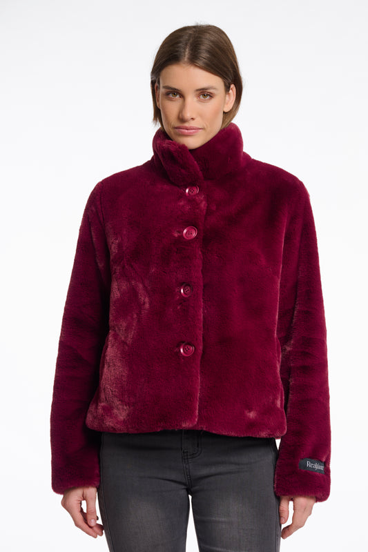 Jas Rino&Pelle Vie single breasted fake fur - Sugar plum