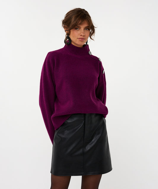 Trui Esqualo shoulder buttons - Maroon