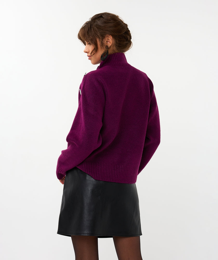 Trui Esqualo shoulder buttons - Maroon