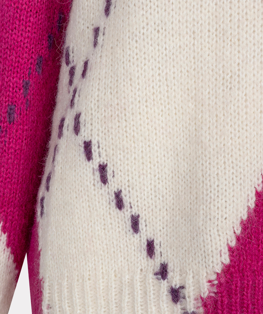 Trui Esqualo big argyle - Berry